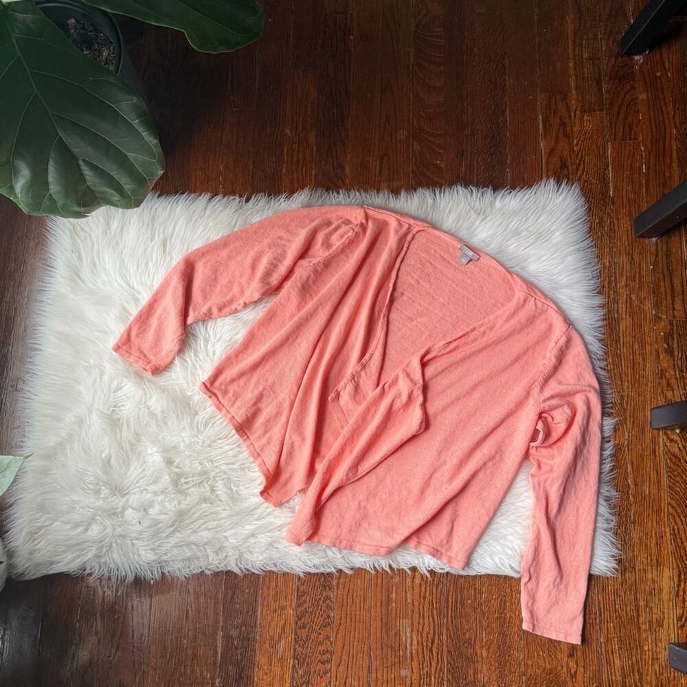 J. Jill Pink Cropped Open Cardigan Sweater Peach